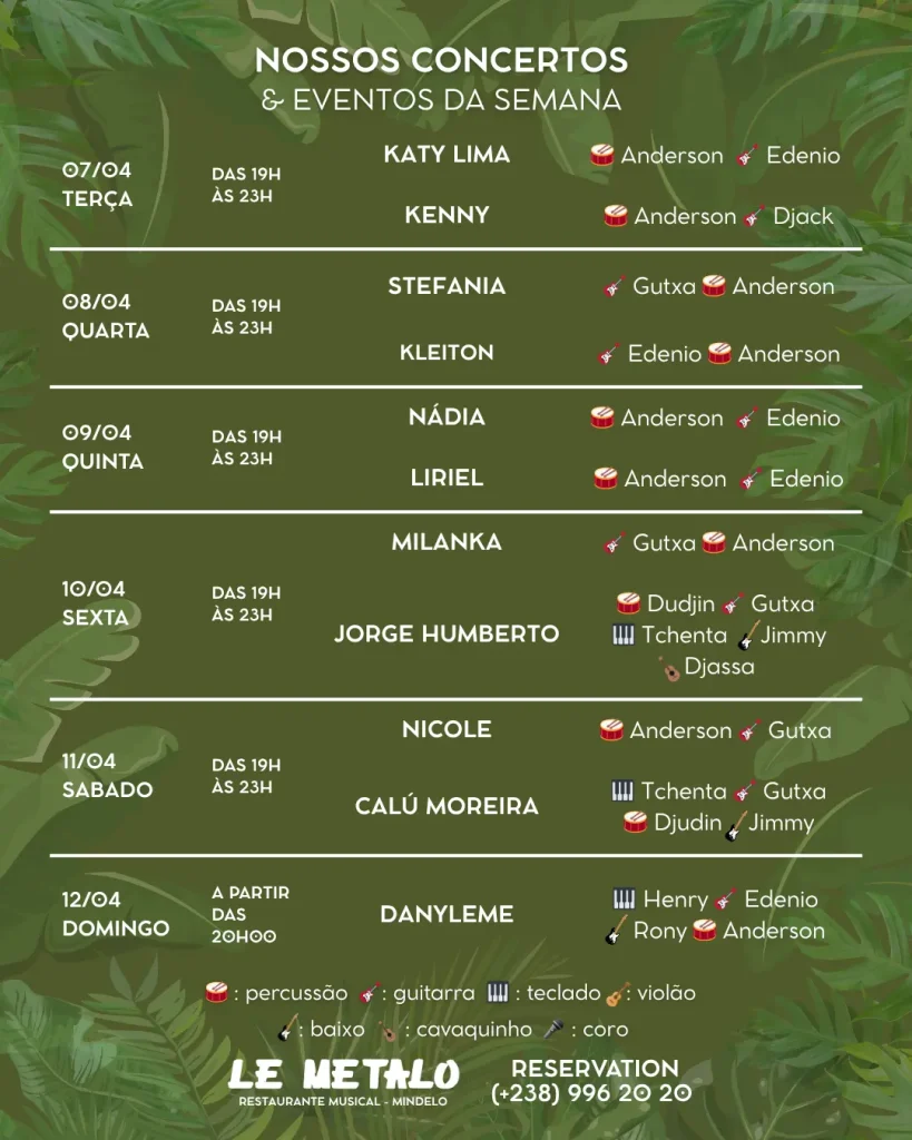 horaire des concerts du metalo à mindelo